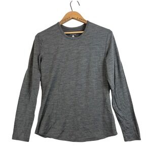 Segments Womens Merino Wool Long Sleeve Base Layer Top Gray Heather Size M